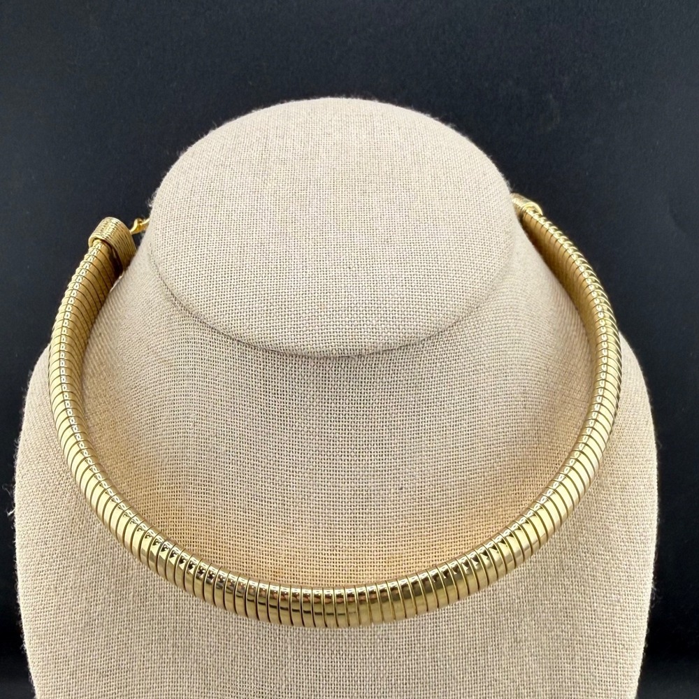 Vintage Necklace Gold Tone Choker Adjustable 16"